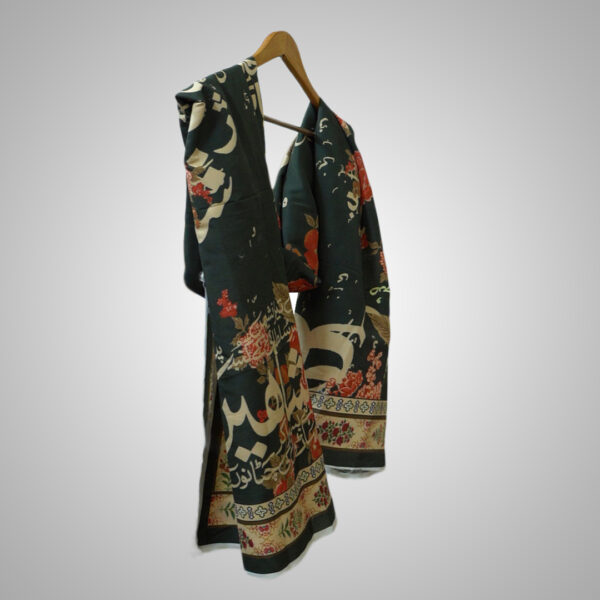 Black Poetry Calligraphy Digital Printed Stole - Image 4