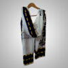 Elegant Grey Calligraphy Digital Printed Stole - Image 4