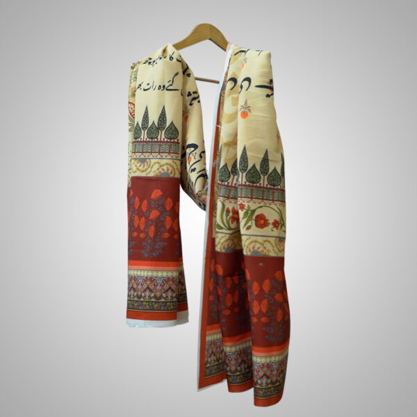 Elegant Calligraphy Digital Printed Stole - Image 2