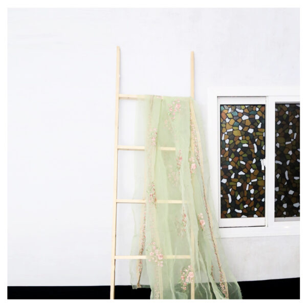 Green Organza Dupatta with Heavy Embroidery