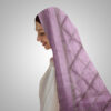 Purple Organza Dupatta with Hand Printing - Image 3