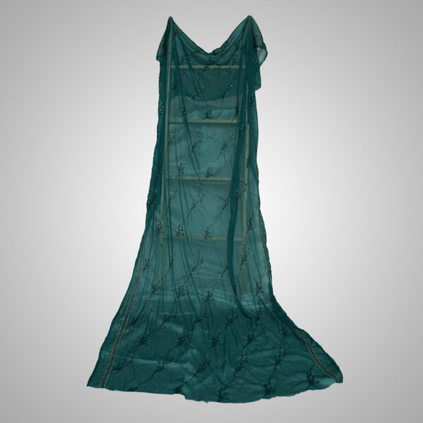 Embroidered Dupatta Dark Green - Image 4