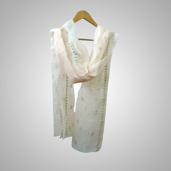 Light Pink Cotton Net Dupatta with Multi Boti Embroidery