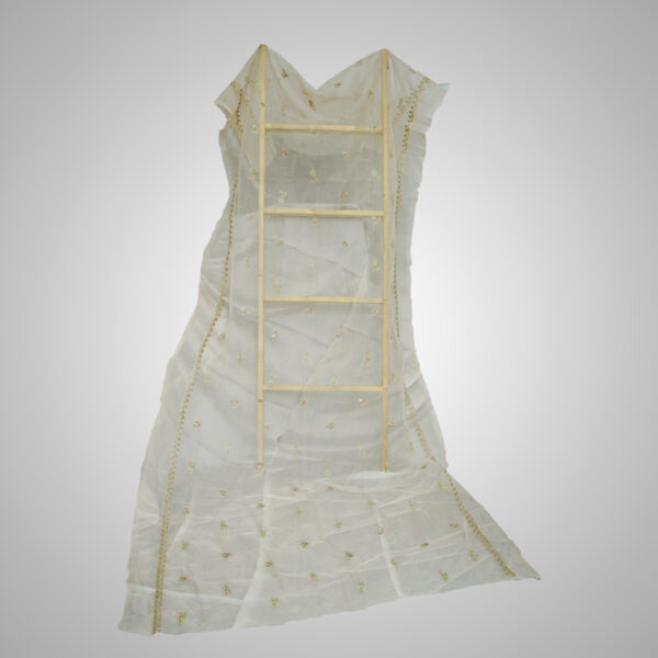 Light Pink Cotton Net Dupatta with Multi Boti Embroidery - Image 3
