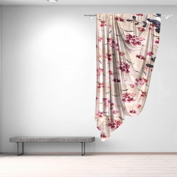 Soft Beige & Pink Floral Digital Printed Dupatta - Image 3