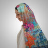 Ocean Bloom Multicolor Artistic Dupatta - Image 3