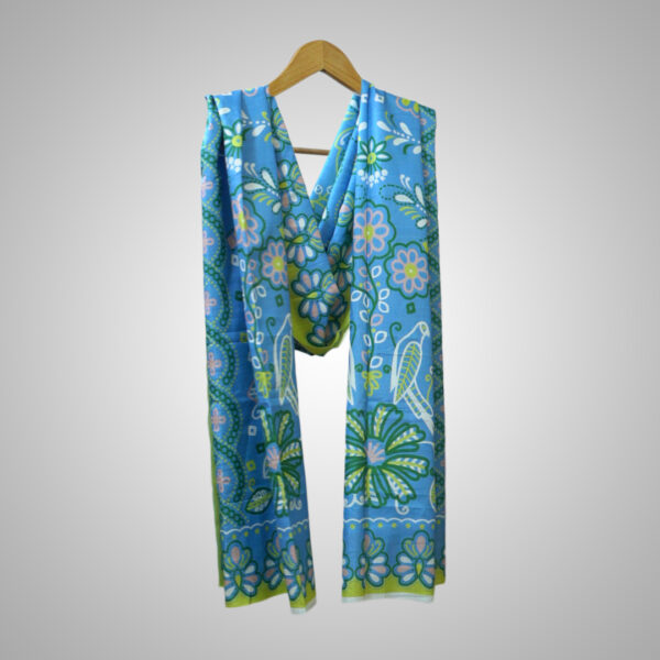 Mehfil Blue Ethnic Print Dupatta – Vibrant Charm in Every Drape