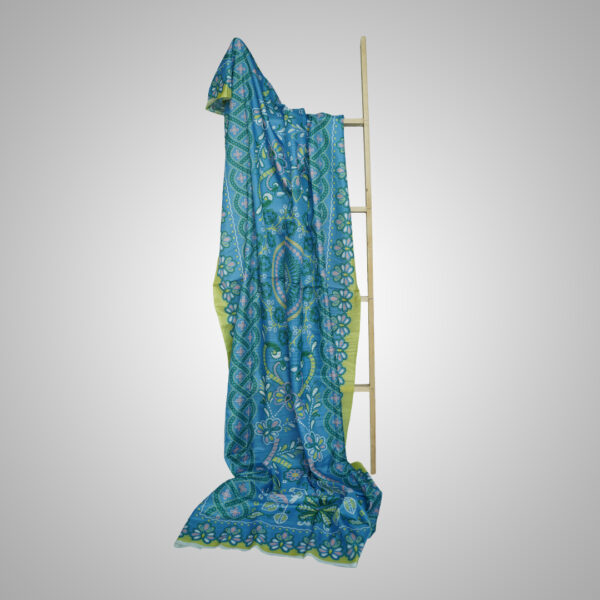 Mehfil Blue Ethnic Print Dupatta – Vibrant Charm in Every Drape - Image 2