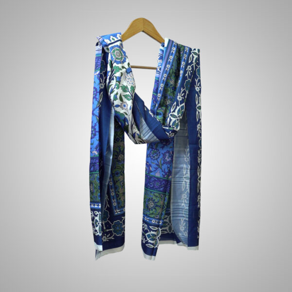 Royal Blue Ethnic Block Print Dupatta