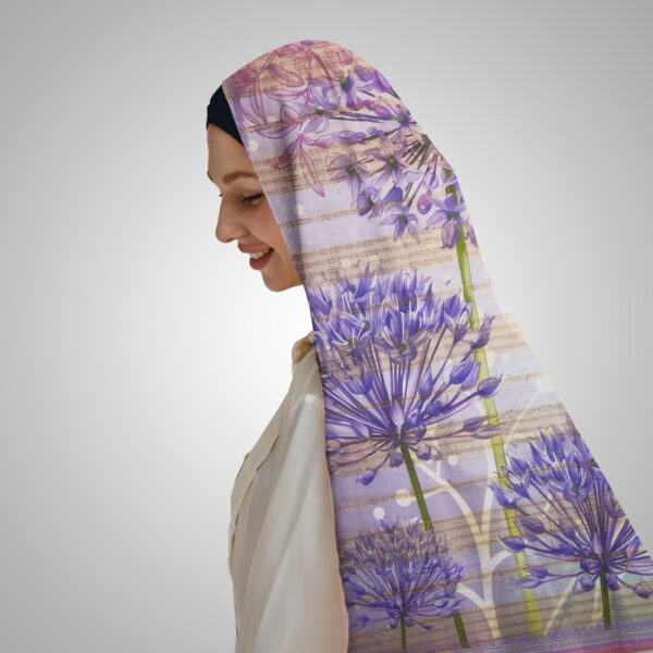 Gulnaar – Lavender Bloom Dupatta - Image 3