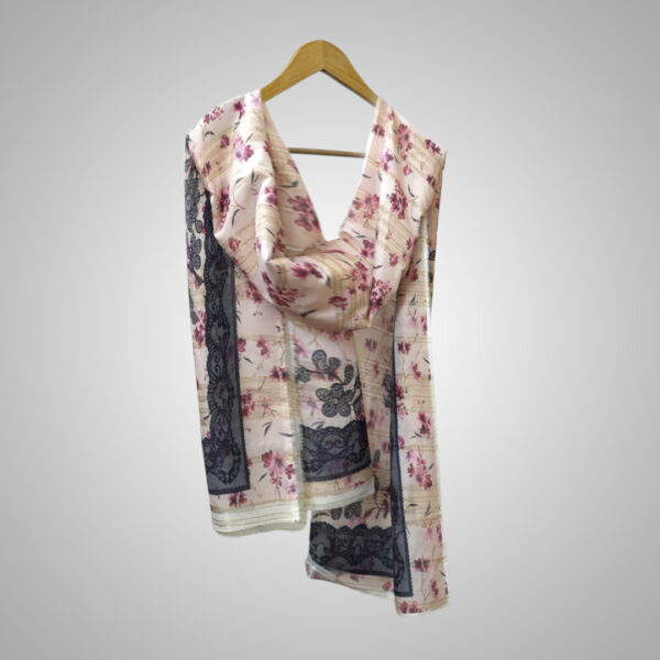 Floral Whisper Silk-Blend Black Lace Borde