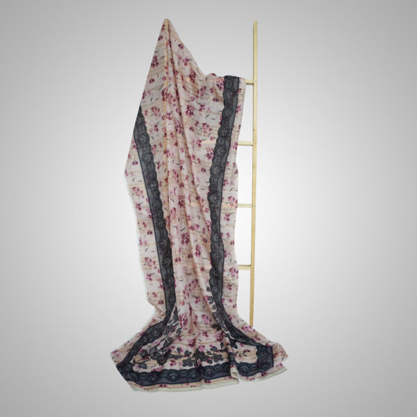 Floral Whisper Silk-Blend Black Lace Borde - Image 3