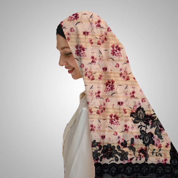 Floral Whisper Silk-Blend Black Lace Borde - Image 2