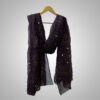 Midnight Bloom Chiffon Golden Embroidery