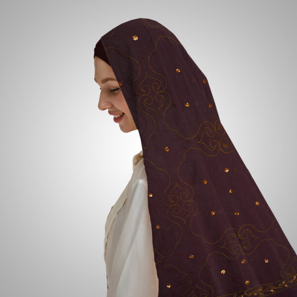 Midnight Bloom Chiffon Golden Embroidery - Image 2