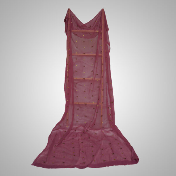 Rose Dusk Chiffon Gold Sequin Accents - Image 3
