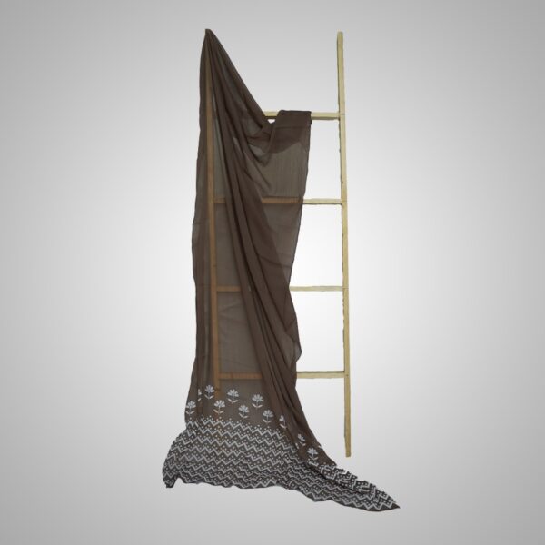 Classic Brown Floral Dupatta