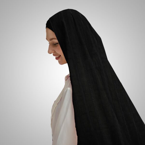 Sheer Black Striped Dupatta - Image 2